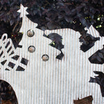 Santa Sleigh and Two Reindeer Corrugated Metal Yard Art