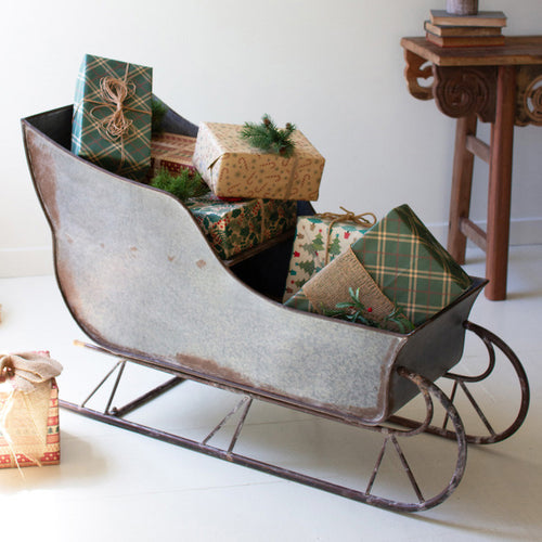 Christmas Rustic Metal Sleigh