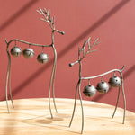 Wire Reindeer with Bell Set of 2