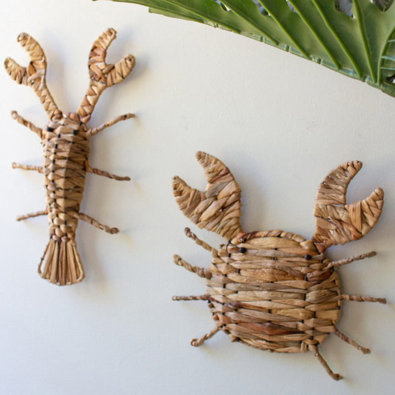 Seagrass Crab and Lobster Wall Hanging Set of 2