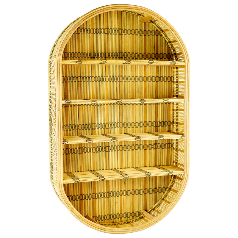 Oval Rattan Wall Shelf