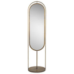 Oval Tall Floor Mirror With Rack