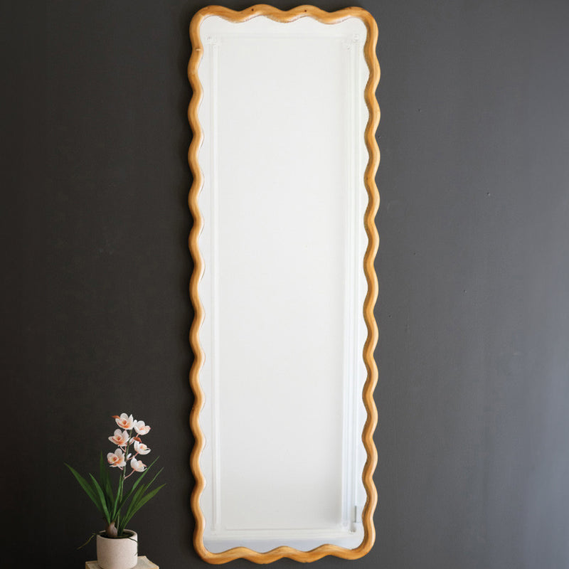 Squiggle Wooden Rectangle Framed Mirror