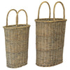 Oval Wicker Tall Basket Set of 2