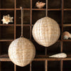 Woven Round Seagrass Christmas Ornament Set of 6