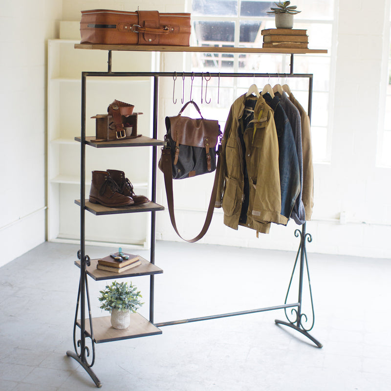 Wood & Metal Storage Shelf