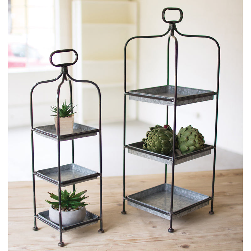 Galvanized Tiered Tray Set of 2