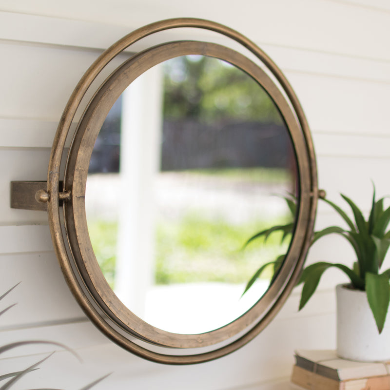 Adjustable Bracket Round Wall Mirror