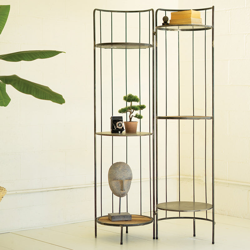 Hinged Tall Round Etagere