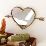 Antique Brass Heart Wall Mirror