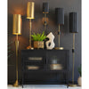 Fluted Black & Antique Gold Floor Lamp