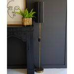 Fluted Black & Antique Gold Floor Lamp