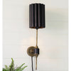 Fluted Black & Antique Gold Wall Sconce