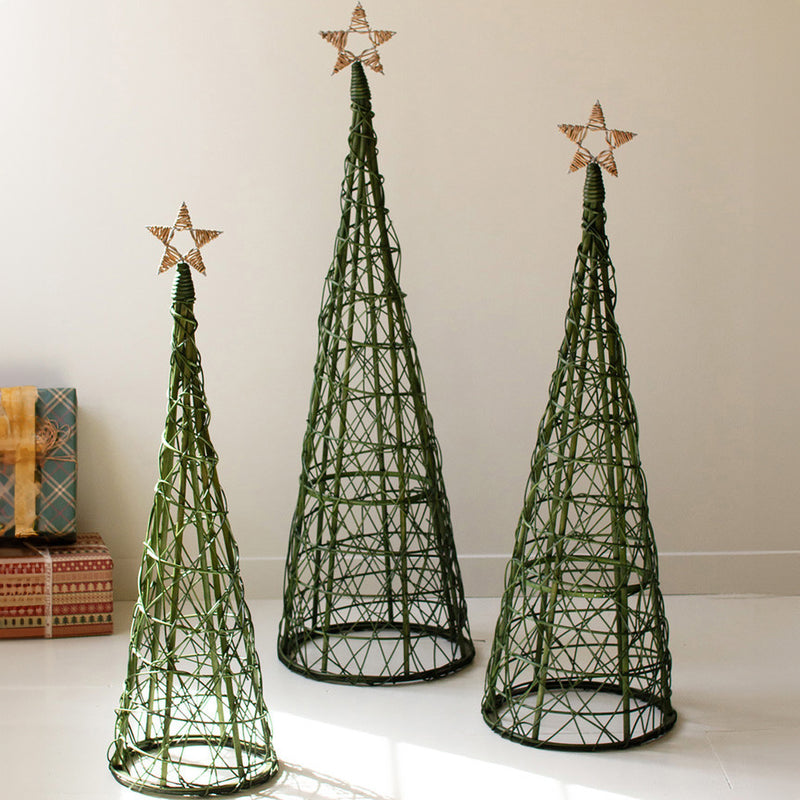 Willow Green Christmas Topiariy Set of 3