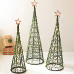 Willow Green Christmas Topiariy Set of 3