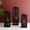 Bamboo Tall Brown Candle Lantern