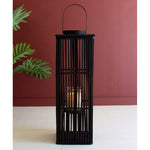 Bamboo Tall Brown Candle Lantern