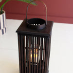 Bamboo Tall Brown Candle Lantern