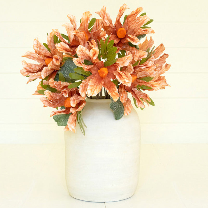 Spring Orange Faux Plant Stem Set of 6