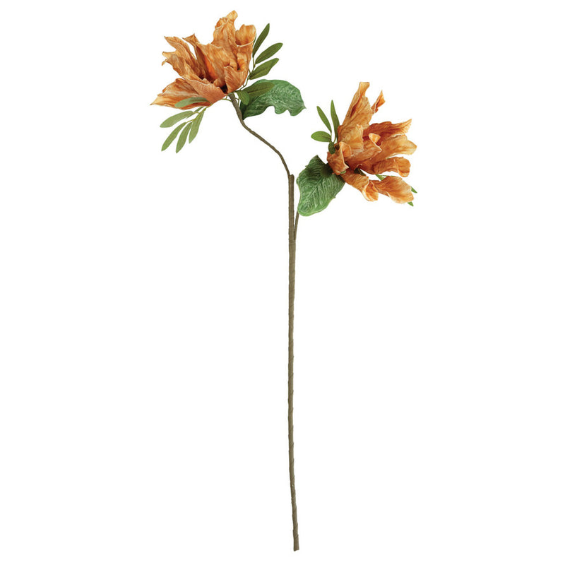 Spring Orange Faux Plant Stem Set of 6