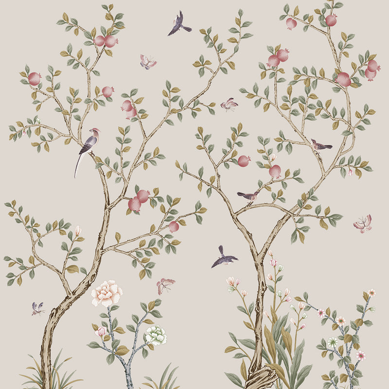 Tempaper & Co Chinoiserie Pomegranate Peel & Stick Wall Mural