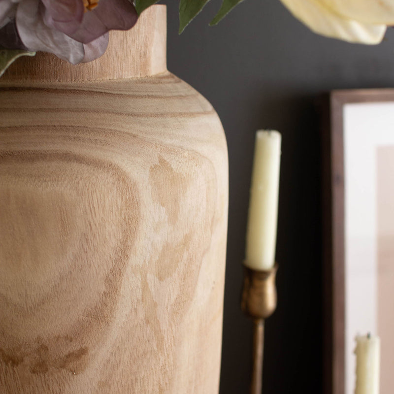 Natural Wooden Tall Vase