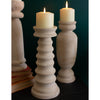 Natural Turned Wooden Candle Holder Set of 3