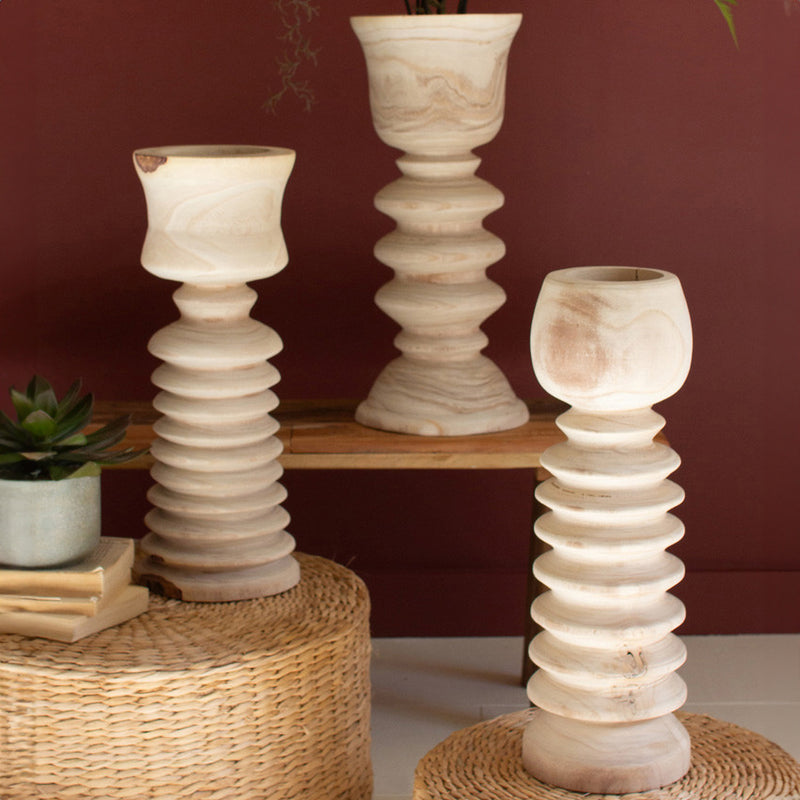 Turned Wood Tower Set of 3