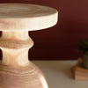 Turned Natural Wood Pedestal Set of 2