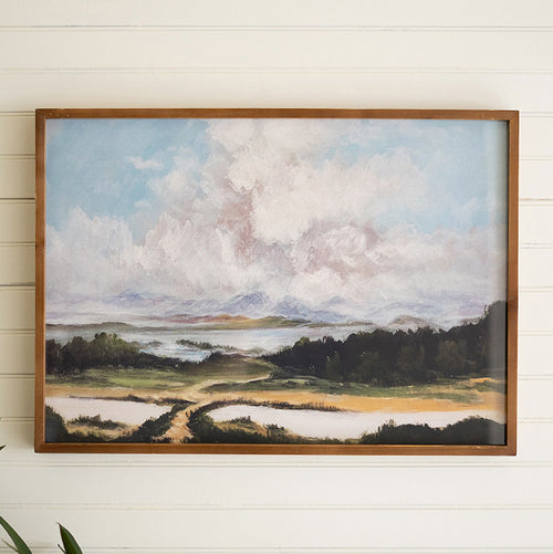 Cloud Print Under Glass Wall Art