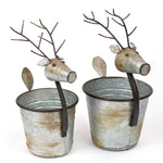 Metal Deer Planter Set of 2