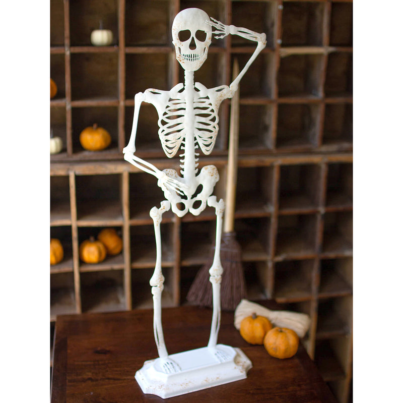 Mr Skeleton Rustic White Tabletop Accent