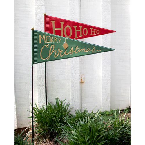 Christmas Pennant Yard Art Set of 2