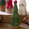 Painted Wood Christmas Tree Figurine Set of 9