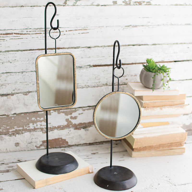 Table Top Metal Mirror Set of 2