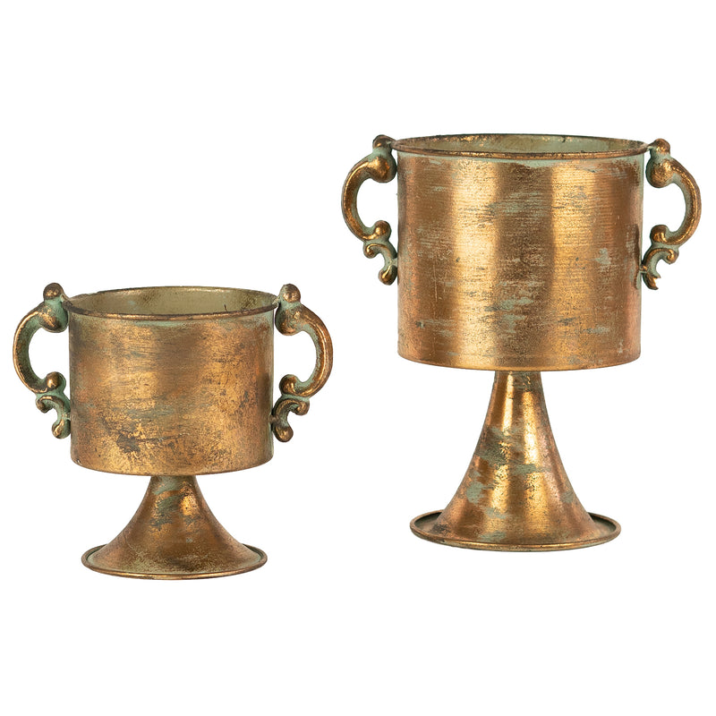 Antique Copper Planter Set of 2