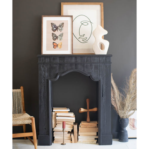 Black Wooden Mantle