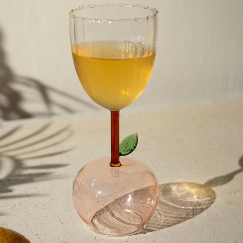 Wine Glass with Apple Base Set of 6
