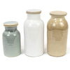 Gray & White Ceramic Canister Set of 3