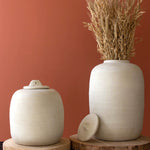 Off White Ceramic Canister Set of 2