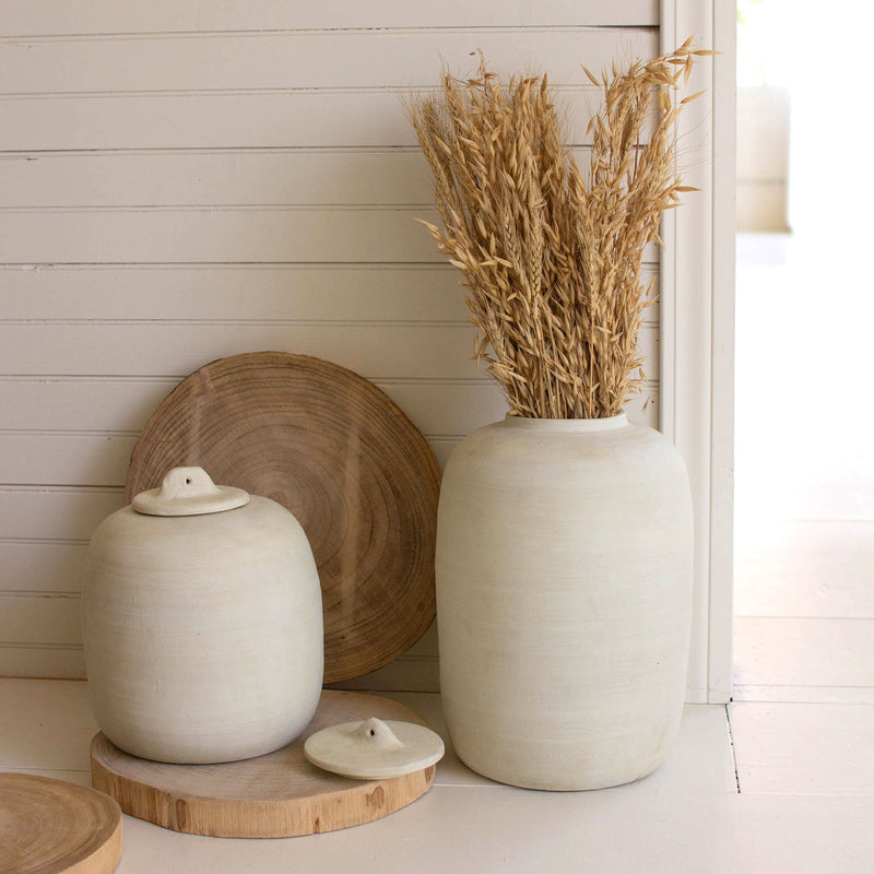 Off White Ceramic Canister Set of 2