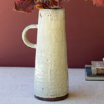 Tall Cream Ceramic Pitcher