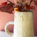 Tall Cream Ceramic Pitcher