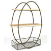 Oval Metal Tall Framed Wall Shelf