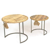 Rope Accent Round Nesting Side Table Set of 2