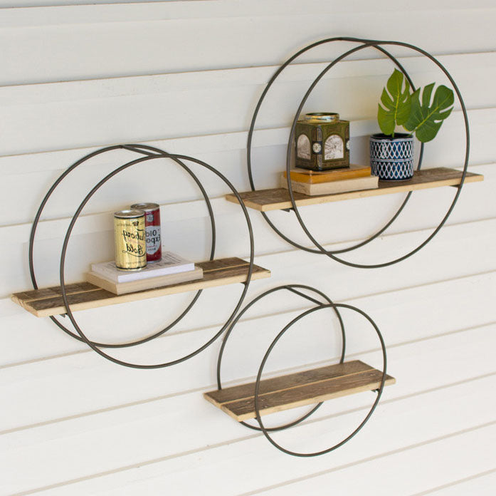 Round Metal Wall Shelf Set of 3