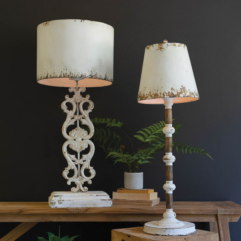 Carved Damask Base Table Lamp