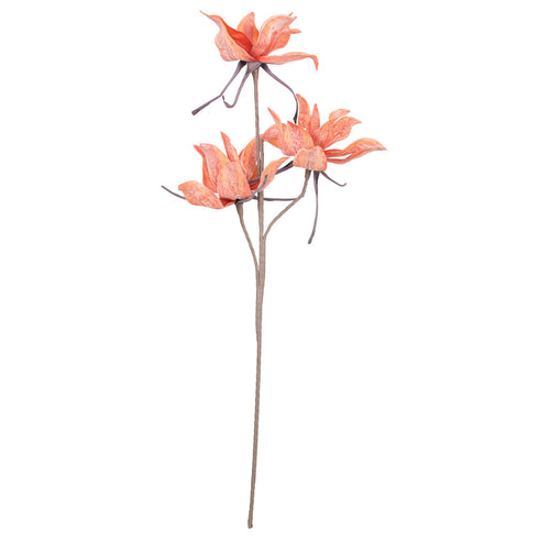 Coral Blooms Faux Plant Stem Set of 6