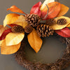 Magnolia Leaves and Pine Cones Wreath Set of 2