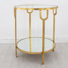 Textured Gold Round Side Table